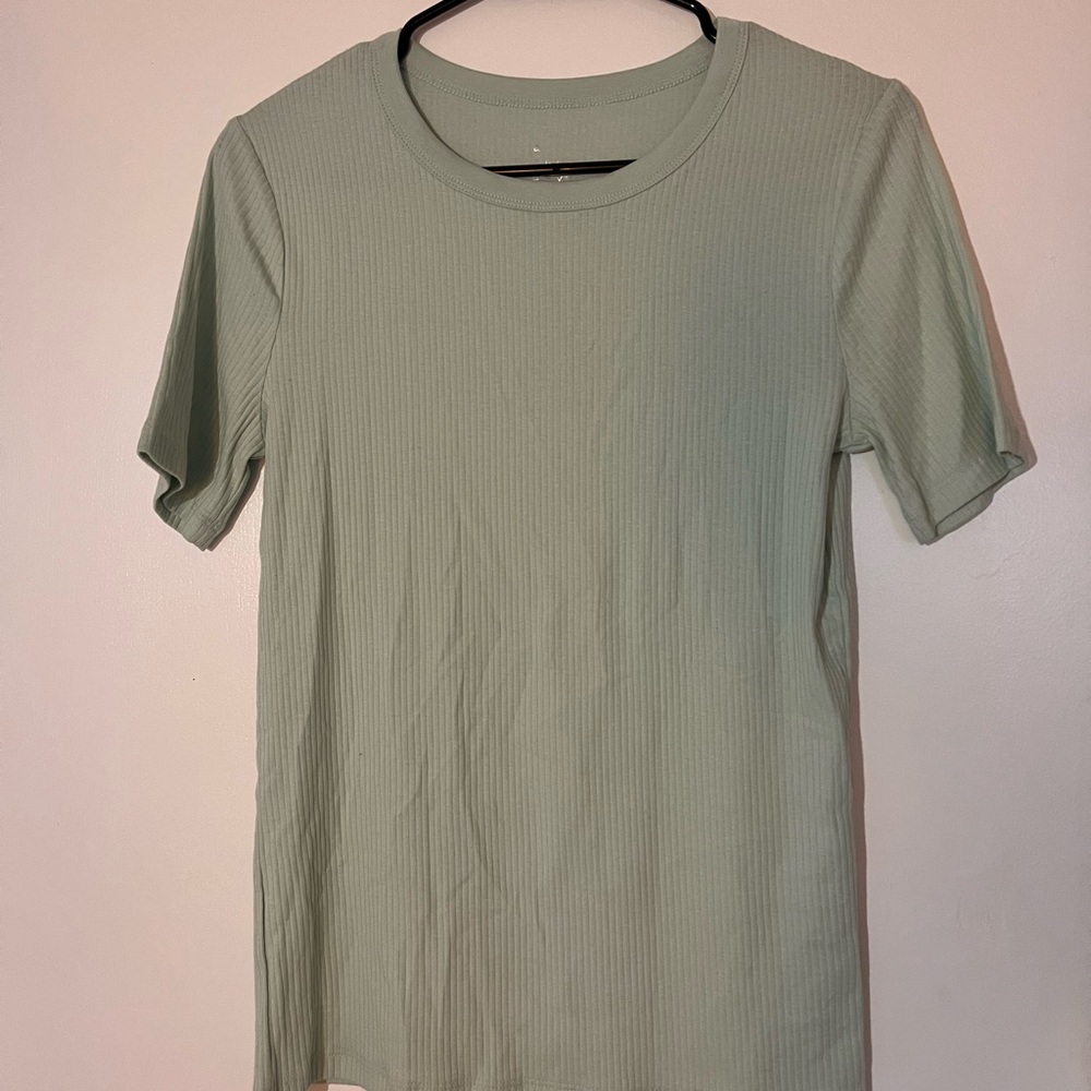 A New Day T Shirt. Size Medium. Teal/light blue